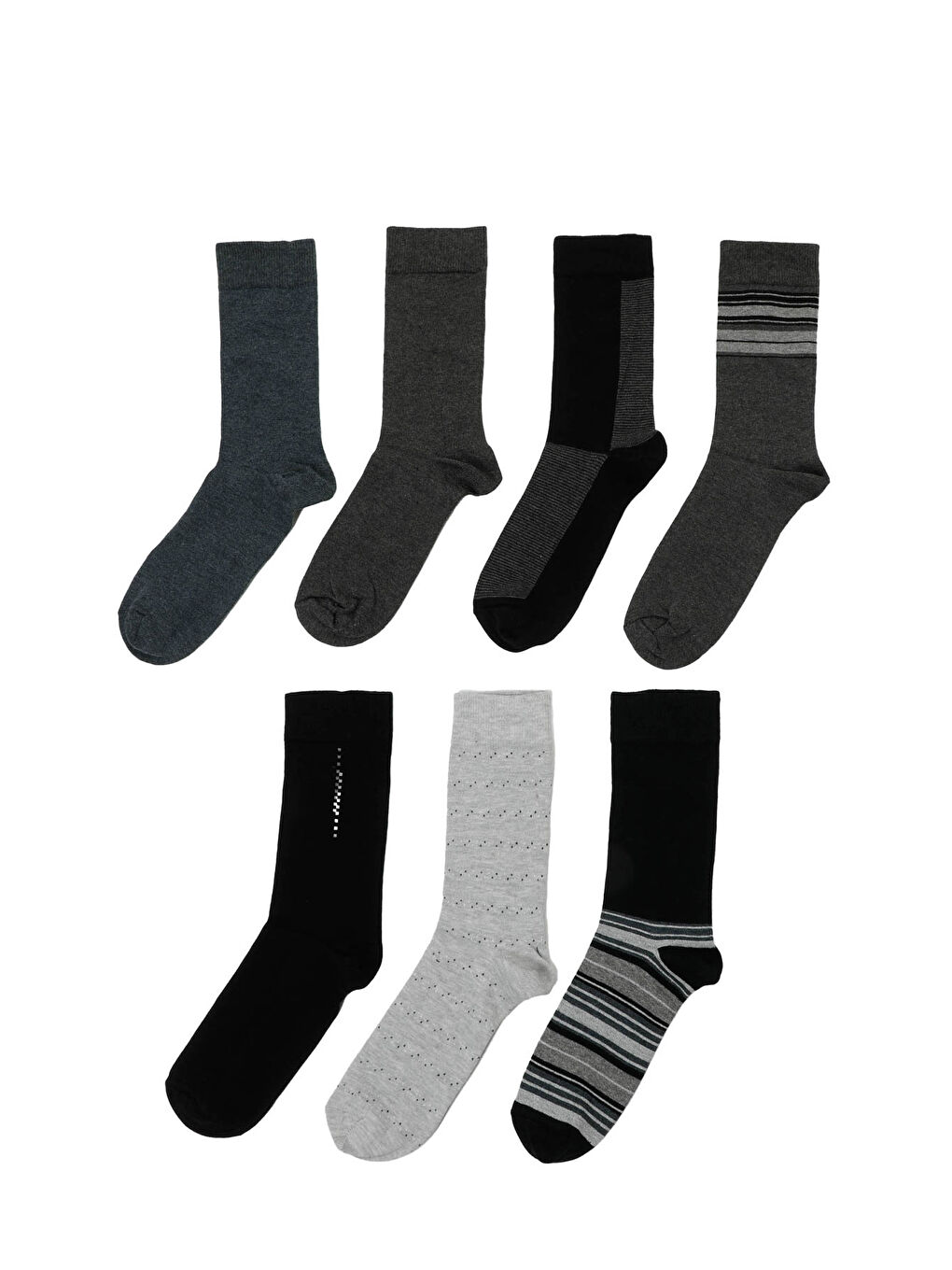 KALEN 7LI SKT-M 4PR Siyah Erkek 7 Li Çorap