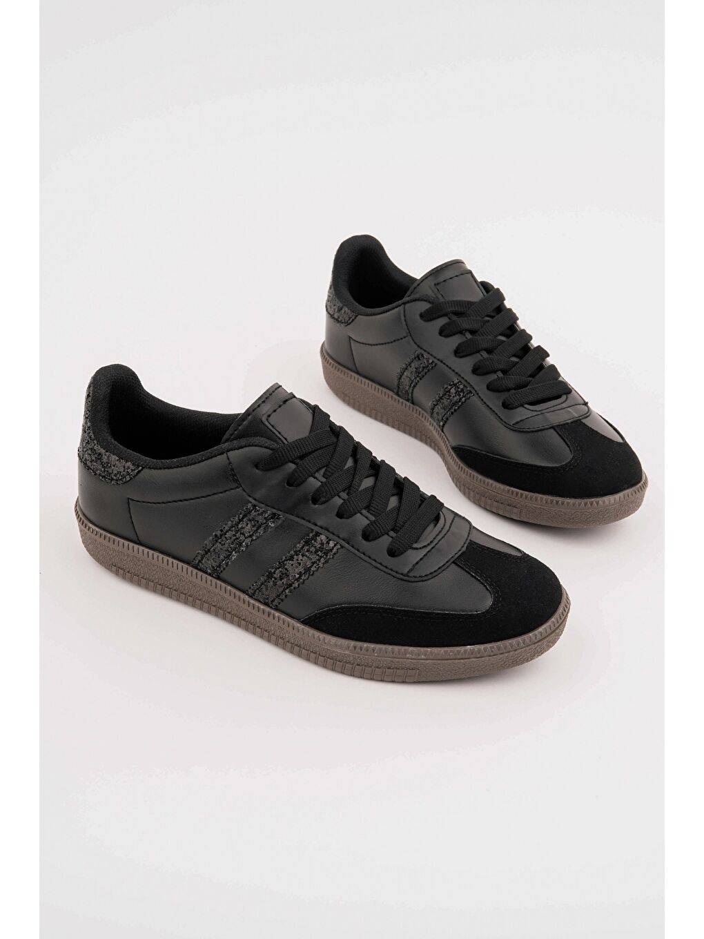Siyah SPARKLY Kadın Sim Detaylı Günlük Sneaker Spor Ayakkabı
