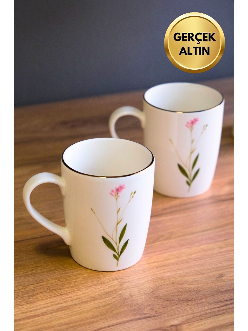 Karışık Porselen Natura Çuha Kulplu Mug Kupa 9cm 220ml 2 li-3