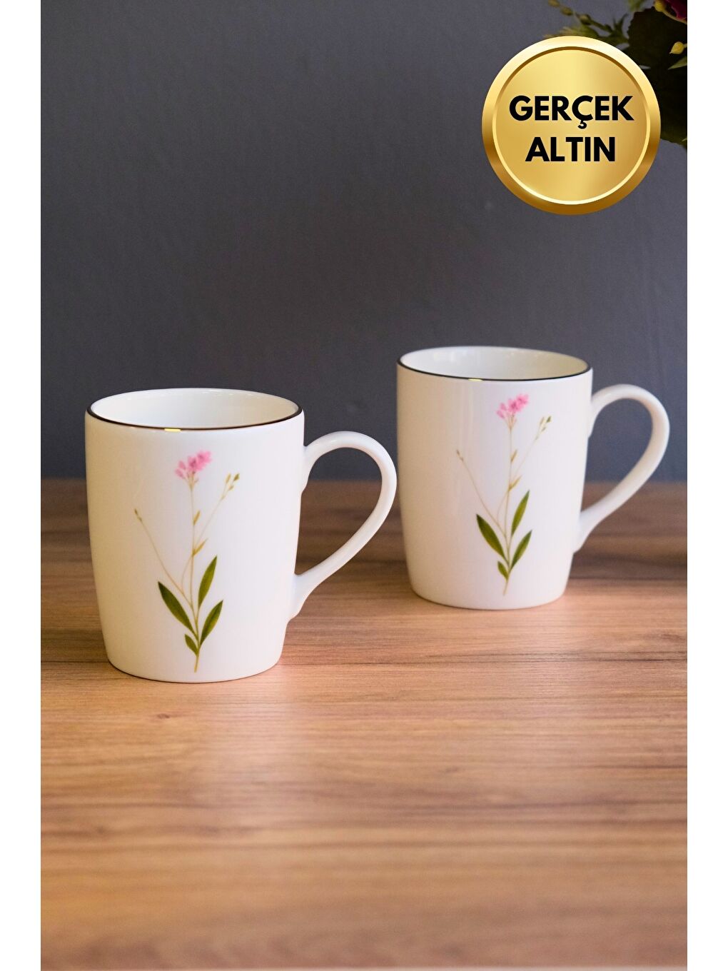 Karışık Porselen Natura Çuha Kulplu Mug Kupa 9cm 220ml 2 li-4