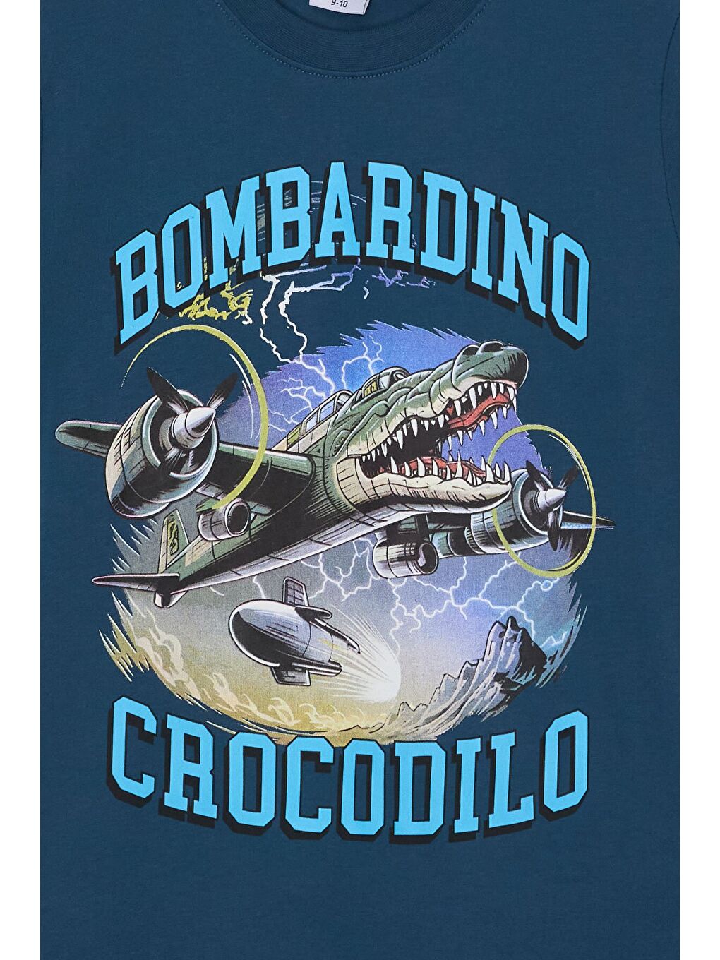 Mavi Uçak Baskılı Yazılı Tişörtlü Erkek Çocuk Şortlu 2li Takım 23922-4