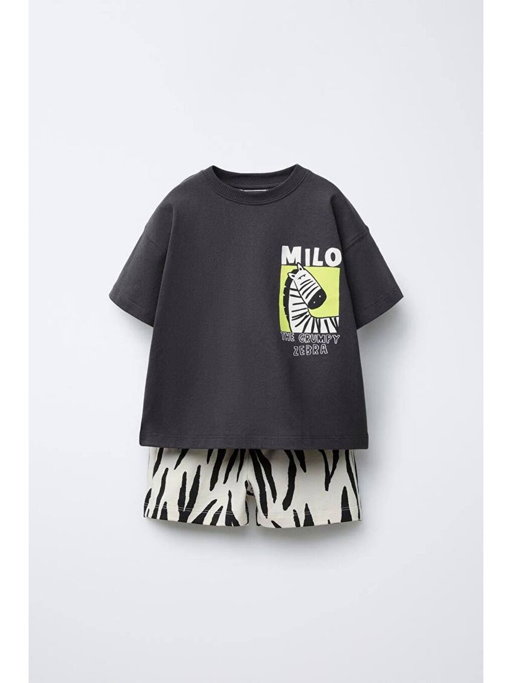 Pembe Erkek Çocuk Basılı Şortlu Alt Üst Takım