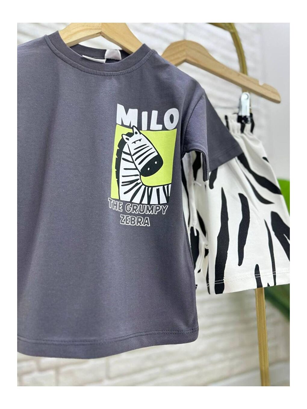 Pembe Erkek Çocuk Basılı Şortlu Alt Üst Takım-1