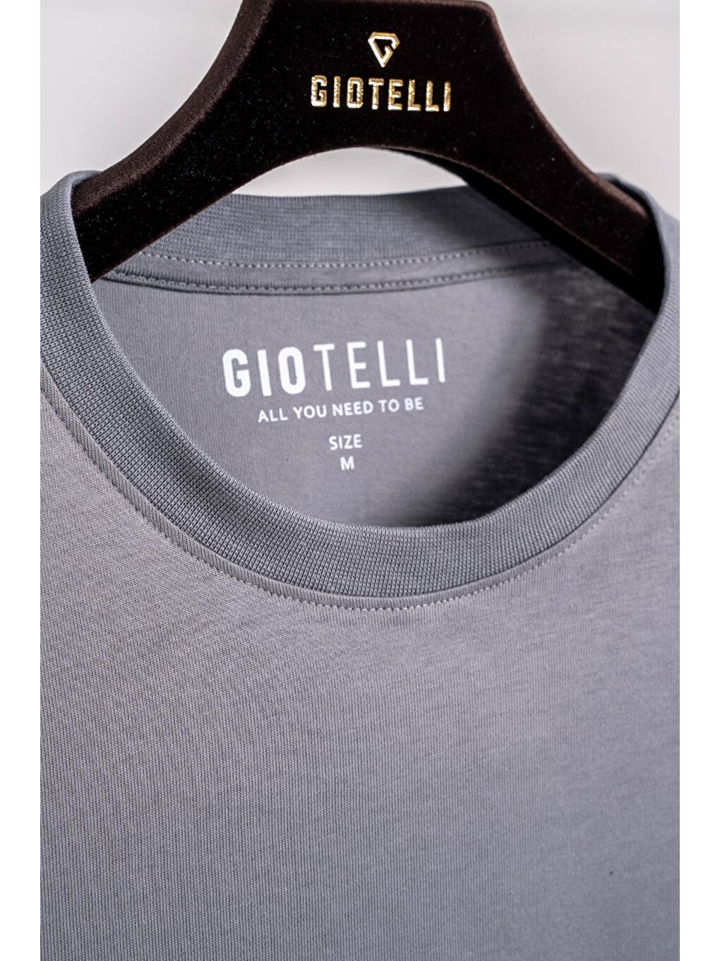 Giotelli Erkek Açık Gri Normal Kesim Regular Fit Dokuma Bisiklet Yaka Tişört-2