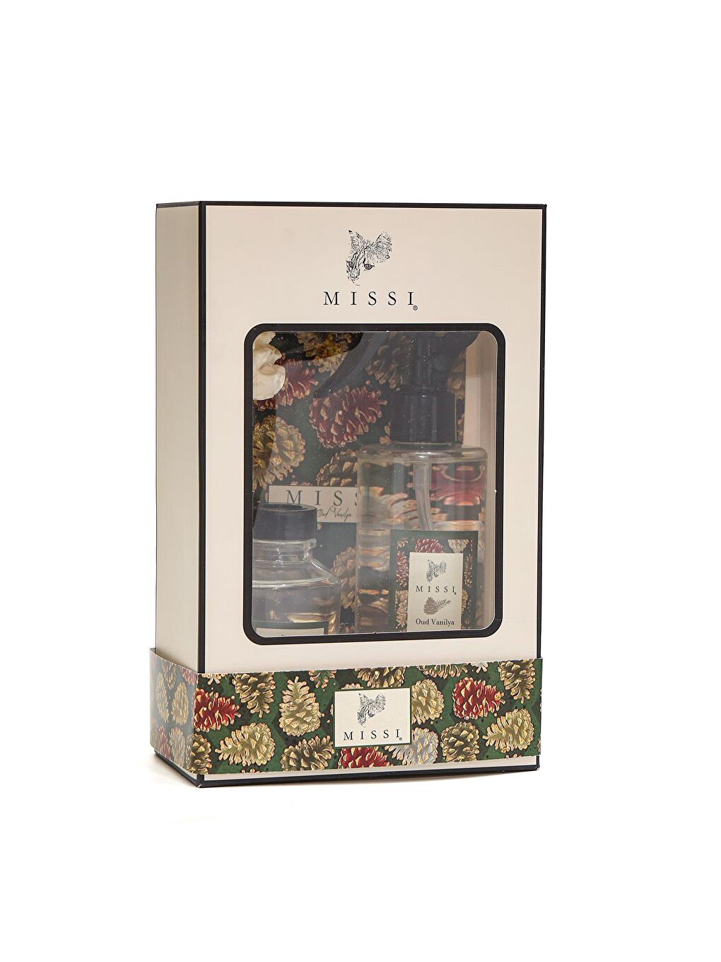 Ekru Oud Vanilya Hediye Seti (Oda kokusu-Oda spreyi-Kokulu zarf)-1