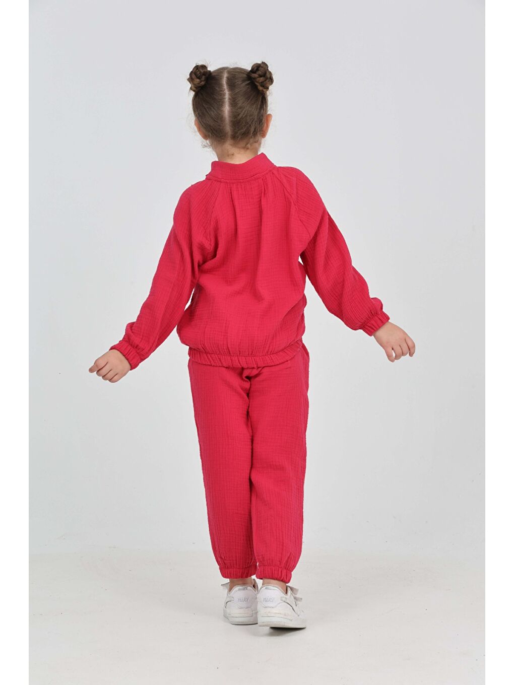 Fuşya Kız Çocuk Fiyonk Detaylı Eşofman Takım-5