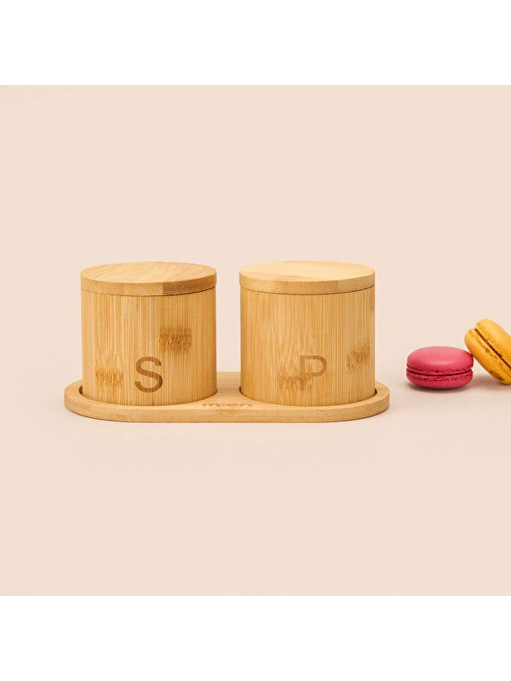 Bambu 2'li Baharatlık - Açık Kahverengi-2