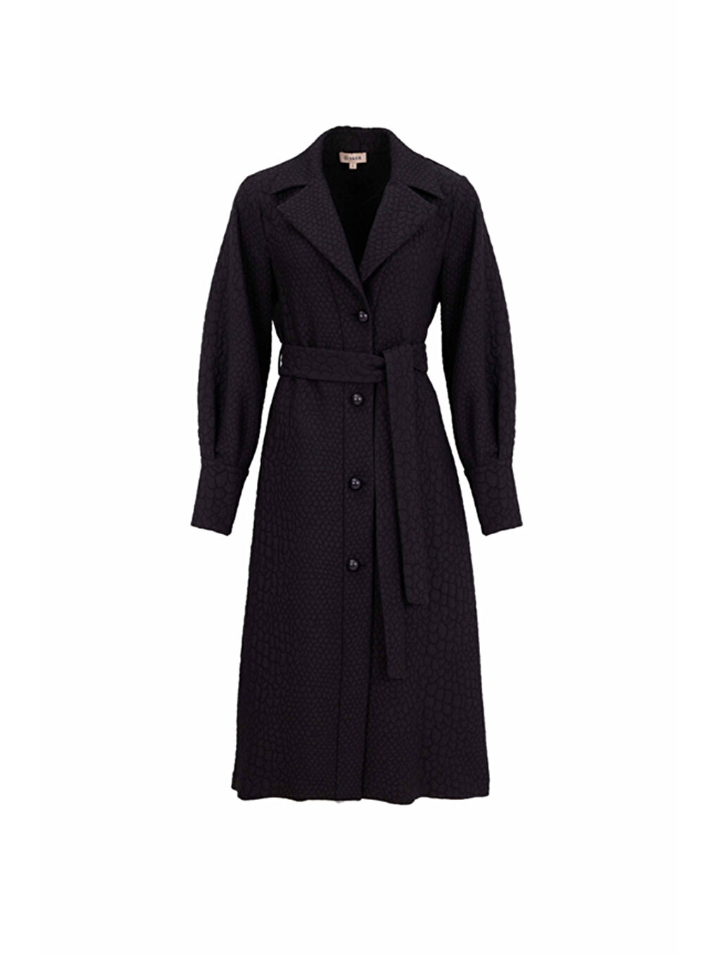 Siyah Jakarlı Pardösü