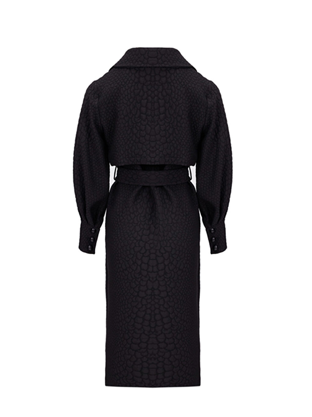 Siyah Jakarlı Pardösü-2