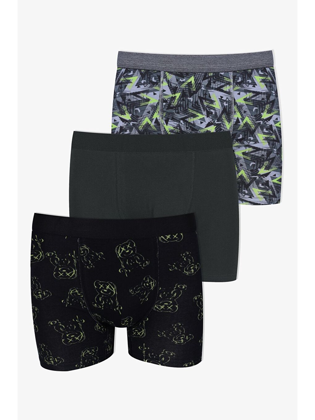 Gri Erkek Pamuklu Elastanlı Boxer