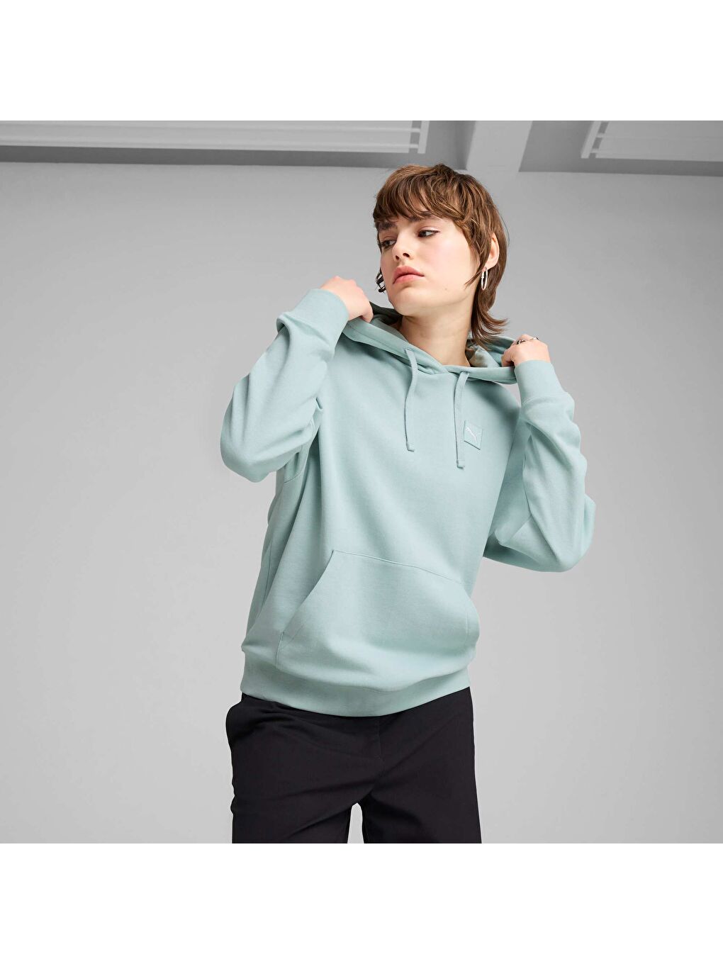 Yeşil ESSENTIALS ELEVATED Comfort Kadın Kapüşonlu SWEATSHIRT-6