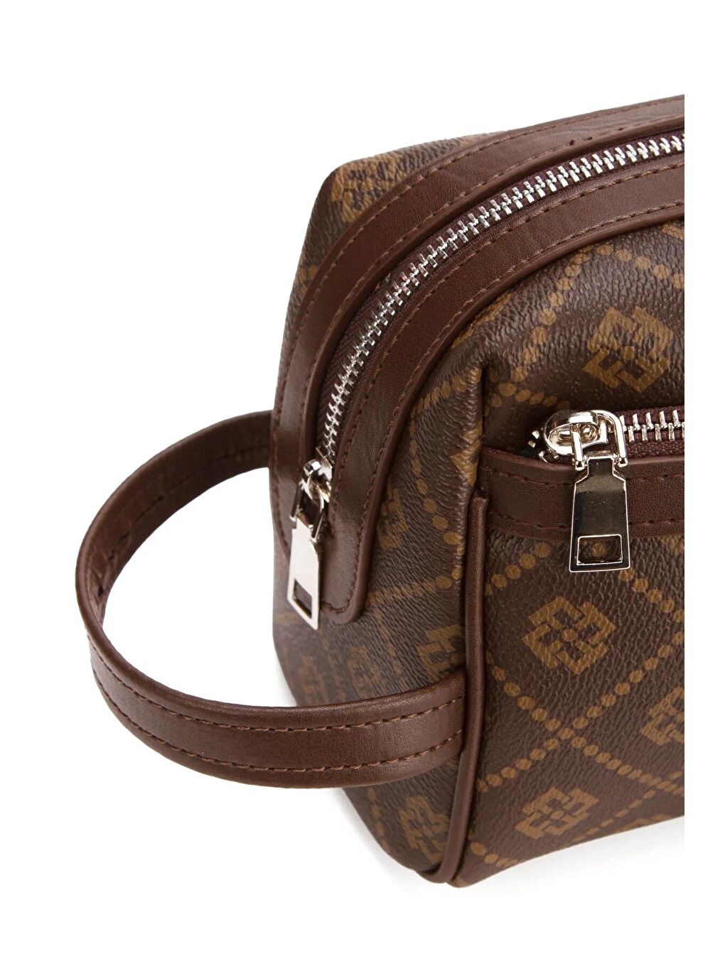 Kahverengi Erkek Büyük Boy Çok Gözlü Traş Çantası-2