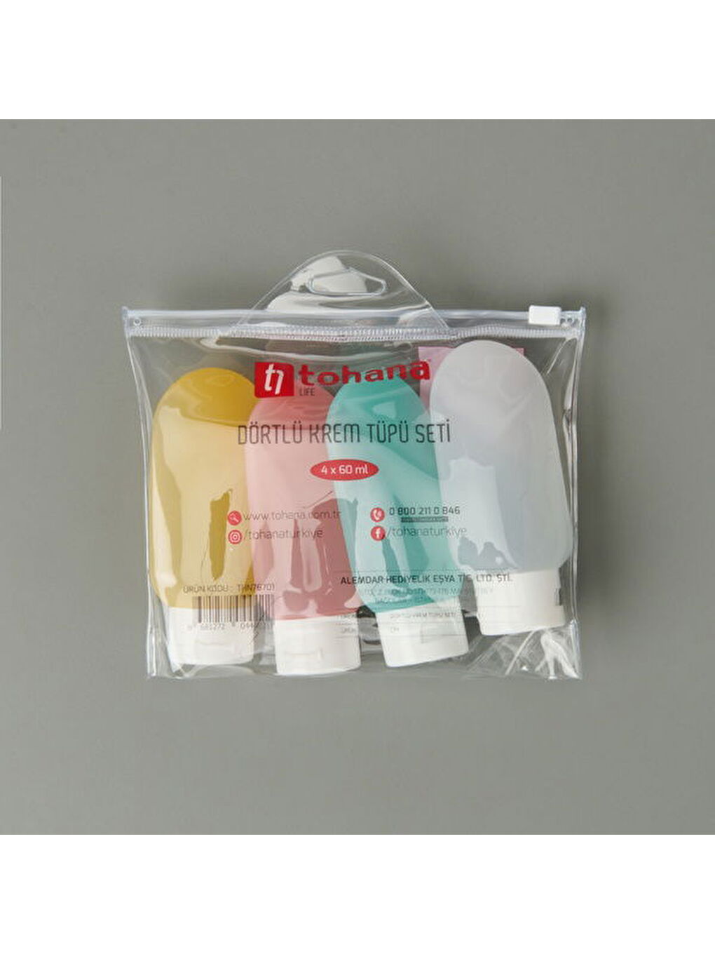 4'lü Krem Tüpü Seti - Renkli - 17x14 cm-1