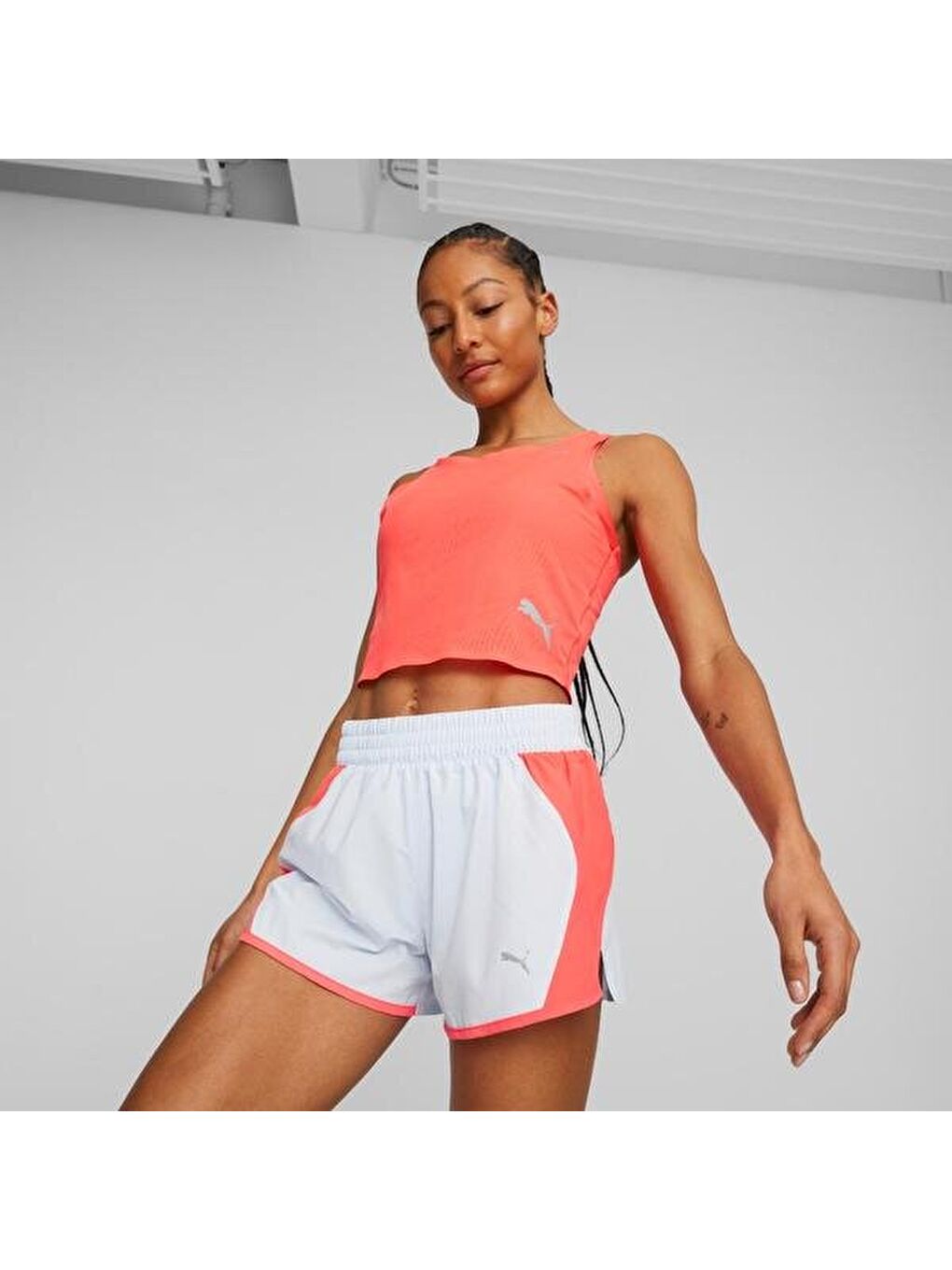 Run Ultraspun Crop Kadın Turuncu Yuvarlak Yaka Sporcu Sütyeni