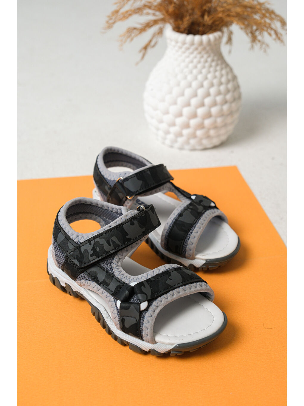 Siyah D3804 Günlük Ortopedik Erkek Çocuk Sandalet-2