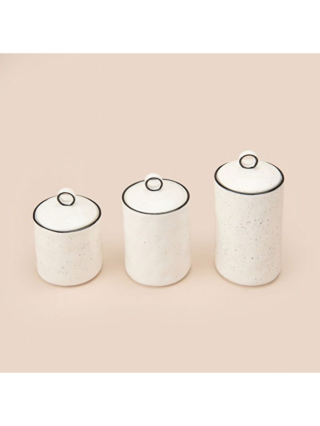 Karışık 3'lü Sıralı Baharatlık Takımı - Beyaz / Siyah-3
