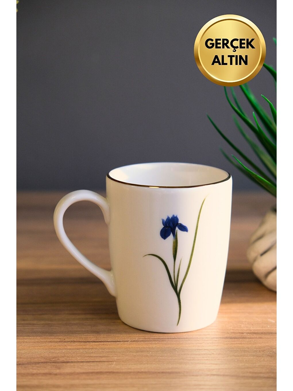 Karışık Porselen Natura İris Kulplu Mug Kupa 9cm 220ml 4 lü-1