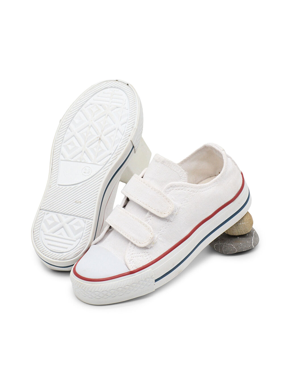 Çocuk Unisex Beyaz Rahat Kalıp Çift Bantlı Ayakkabı-2