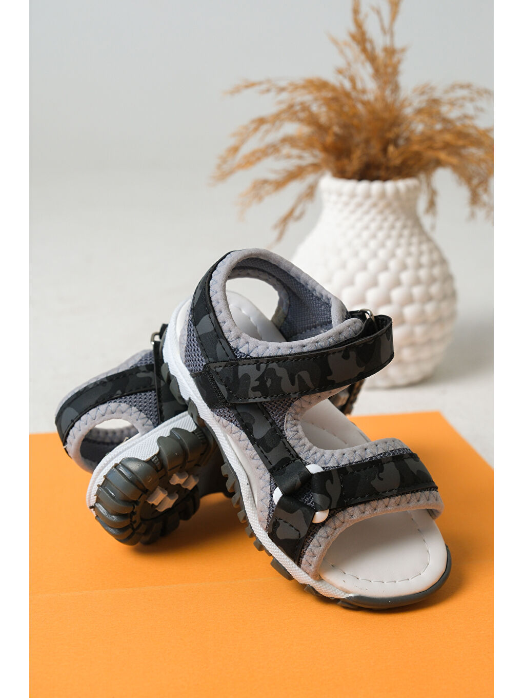 Siyah D3804 Günlük Ortopedik Erkek Çocuk Sandalet-3