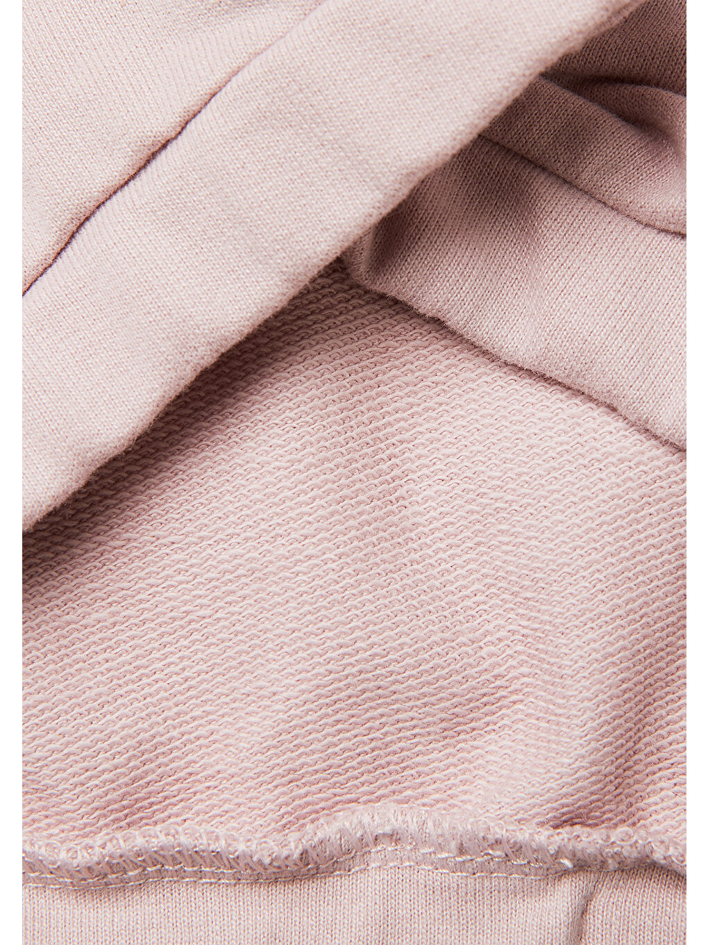 Pembe Kız Çocuk Gül Kurusu Logo İşlemeli Ribanalı Bisiklet Yaka Sweatshirt-2