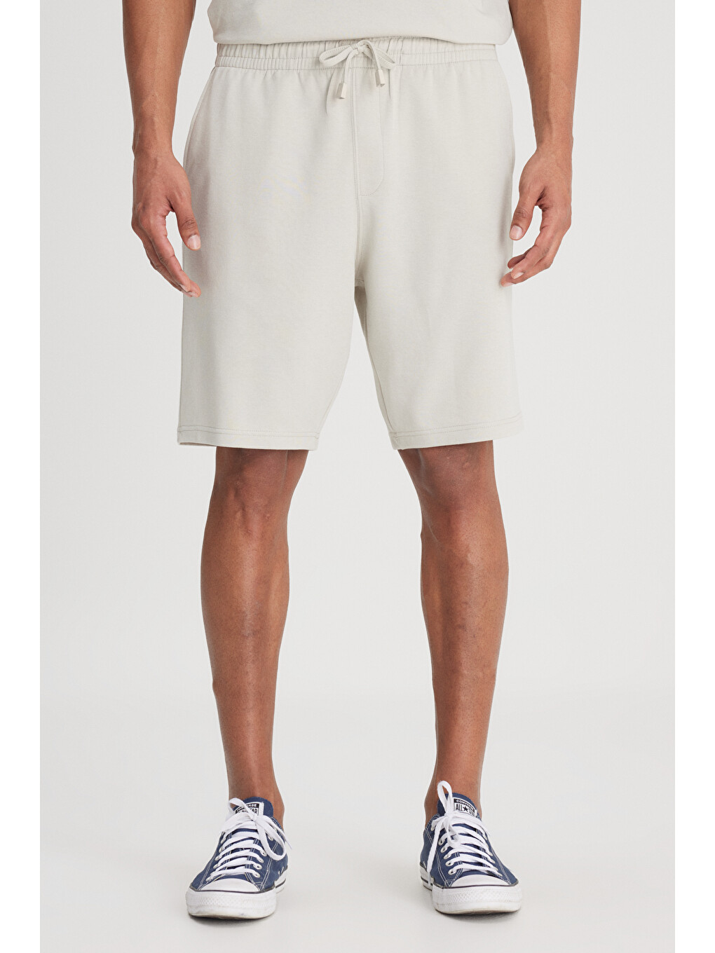 Regular Fit Normal Bel Gri Sweat Şort-4