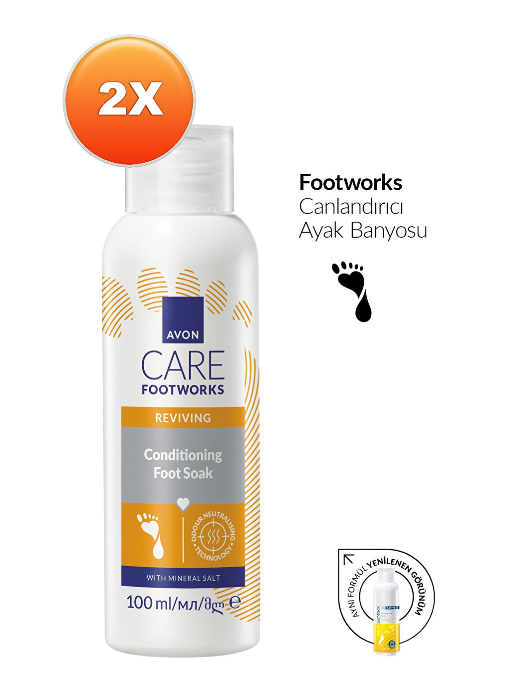 Footworks Canlandırıcı Ayak Banyosu 100ml İkili Paket-1