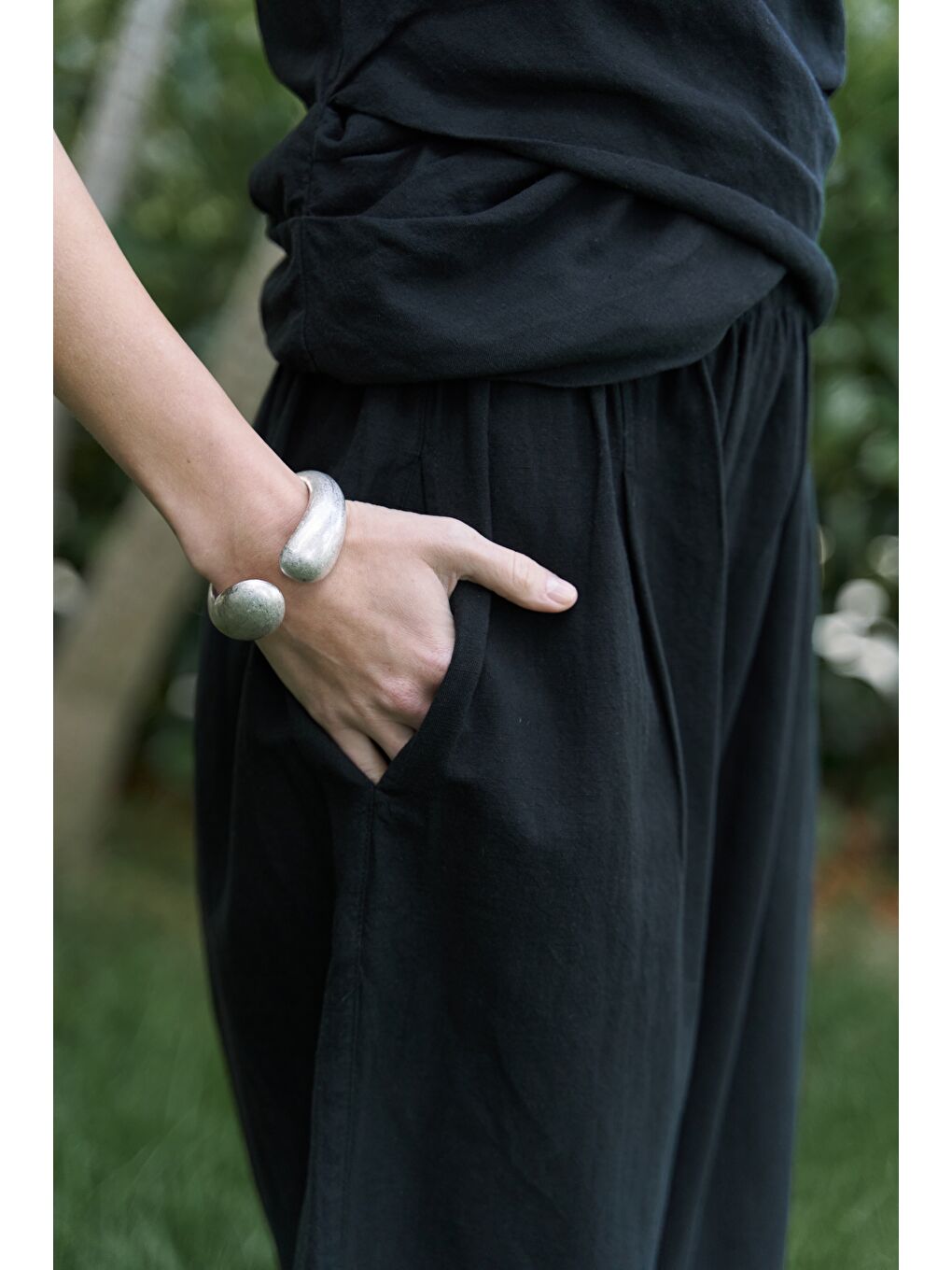 Struana Kruvaze Siyah Crop Pantolon Takım-7