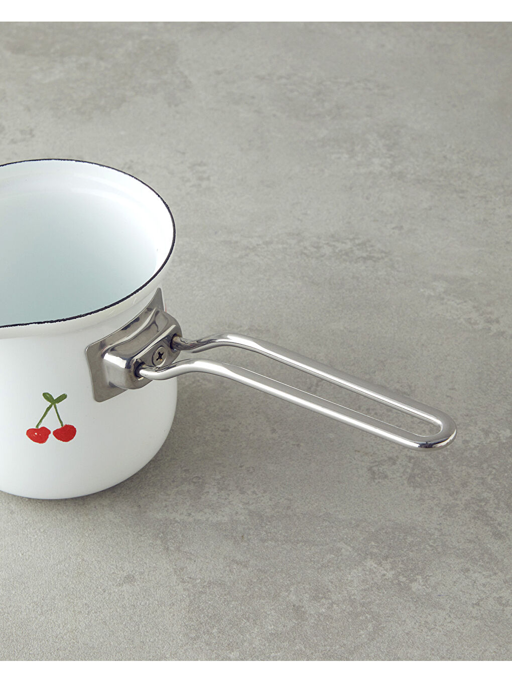 Cherry Dream Emaye Cezve 10 cm Beyaz-2
