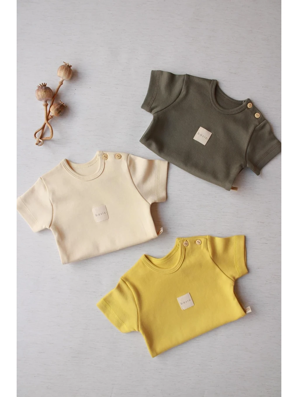 Karışık 3lü Basic Kısa Kollu Çıt Çıtlı Body Zıbın Model 8-1