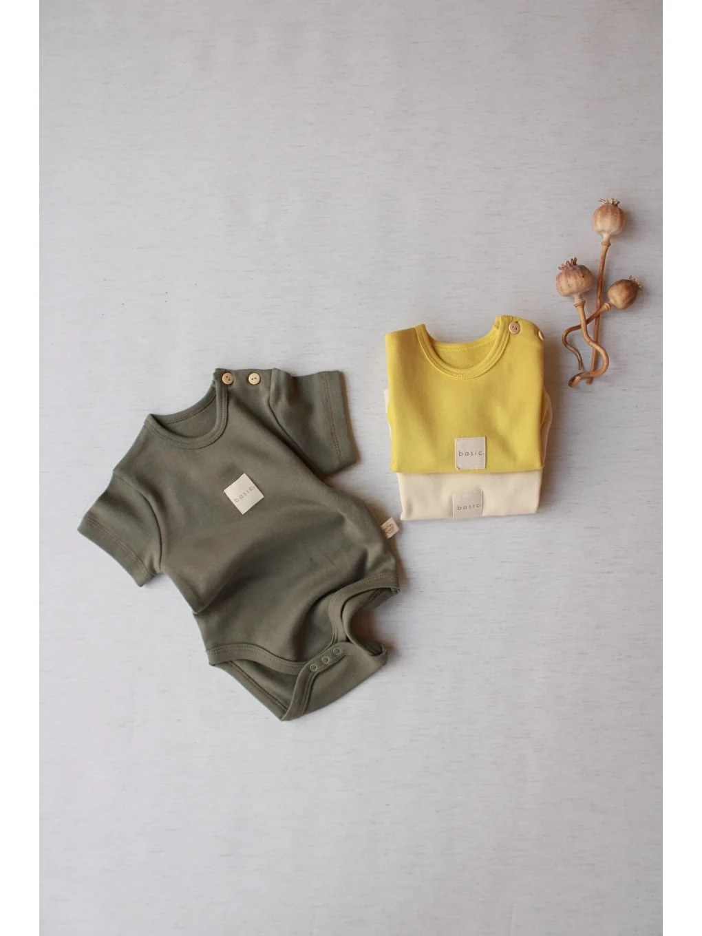Karışık 3lü Basic Kısa Kollu Çıt Çıtlı Body Zıbın Model 8-2