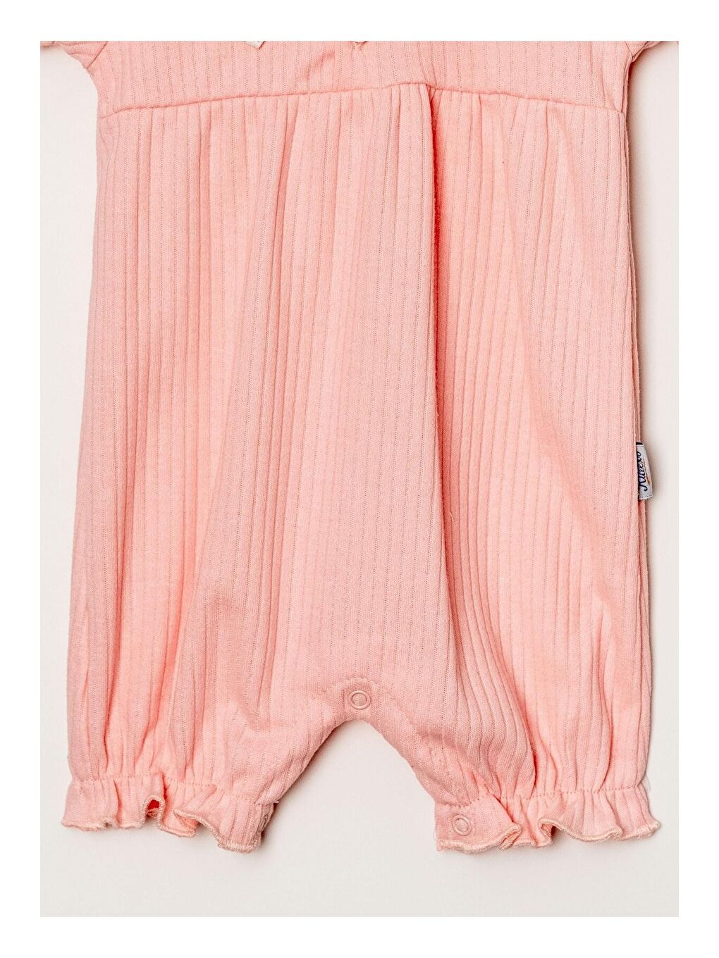 Pembe Organik Tatlı Yenidoğan Fisto Yaka Detalı Çıt Çıt Kapatmalı Esnek Kız BebekTulumu-2