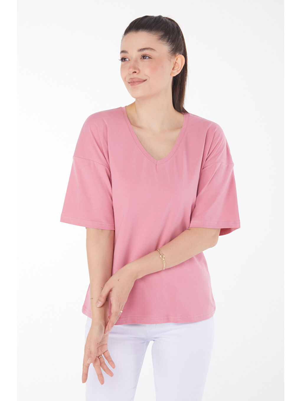 Pembe T-Shirt Gül - 25848