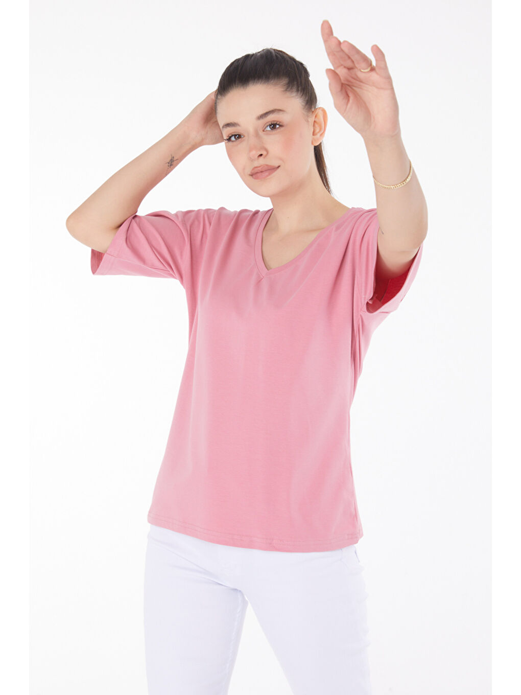 Pembe T-Shirt Gül - 25848-2