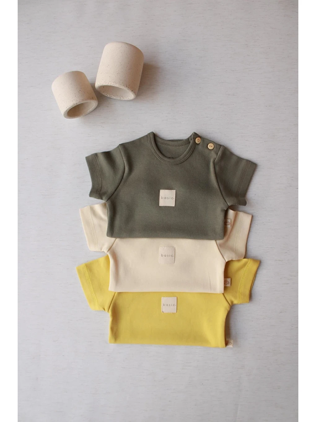 Karışık 3lü Basic Kısa Kollu Çıt Çıtlı Body Zıbın Model 8-5