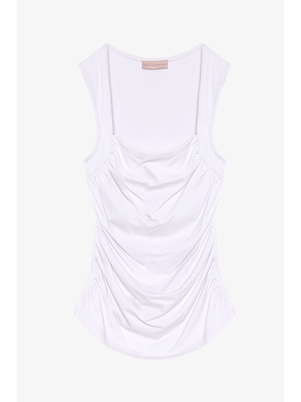 Büzgülü Kolsuz Bluz Ekru-1