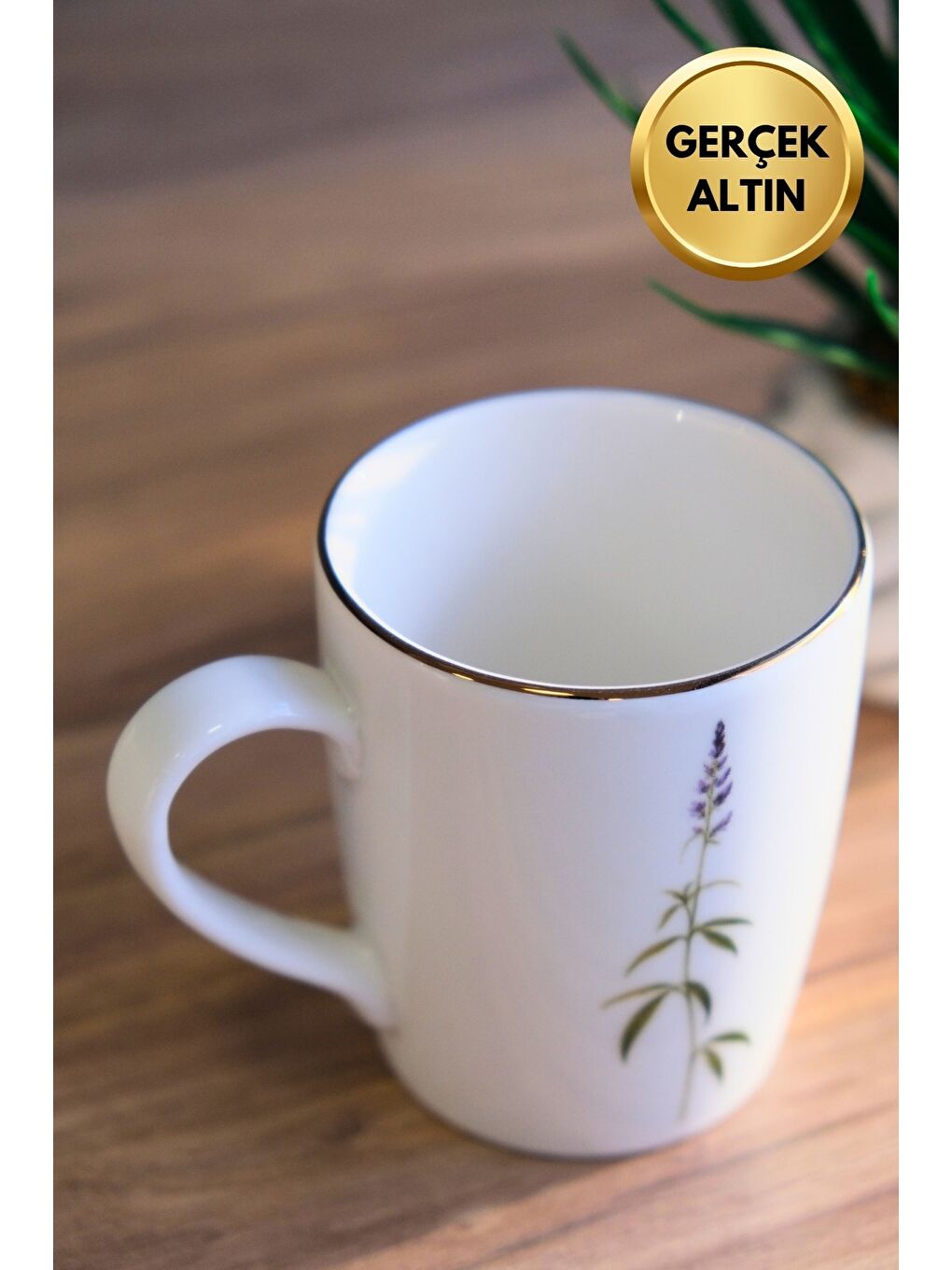 Karışık Porselen Natura Salkım Kulplu Mug Kupa 9cm 220ml 4 lü-1