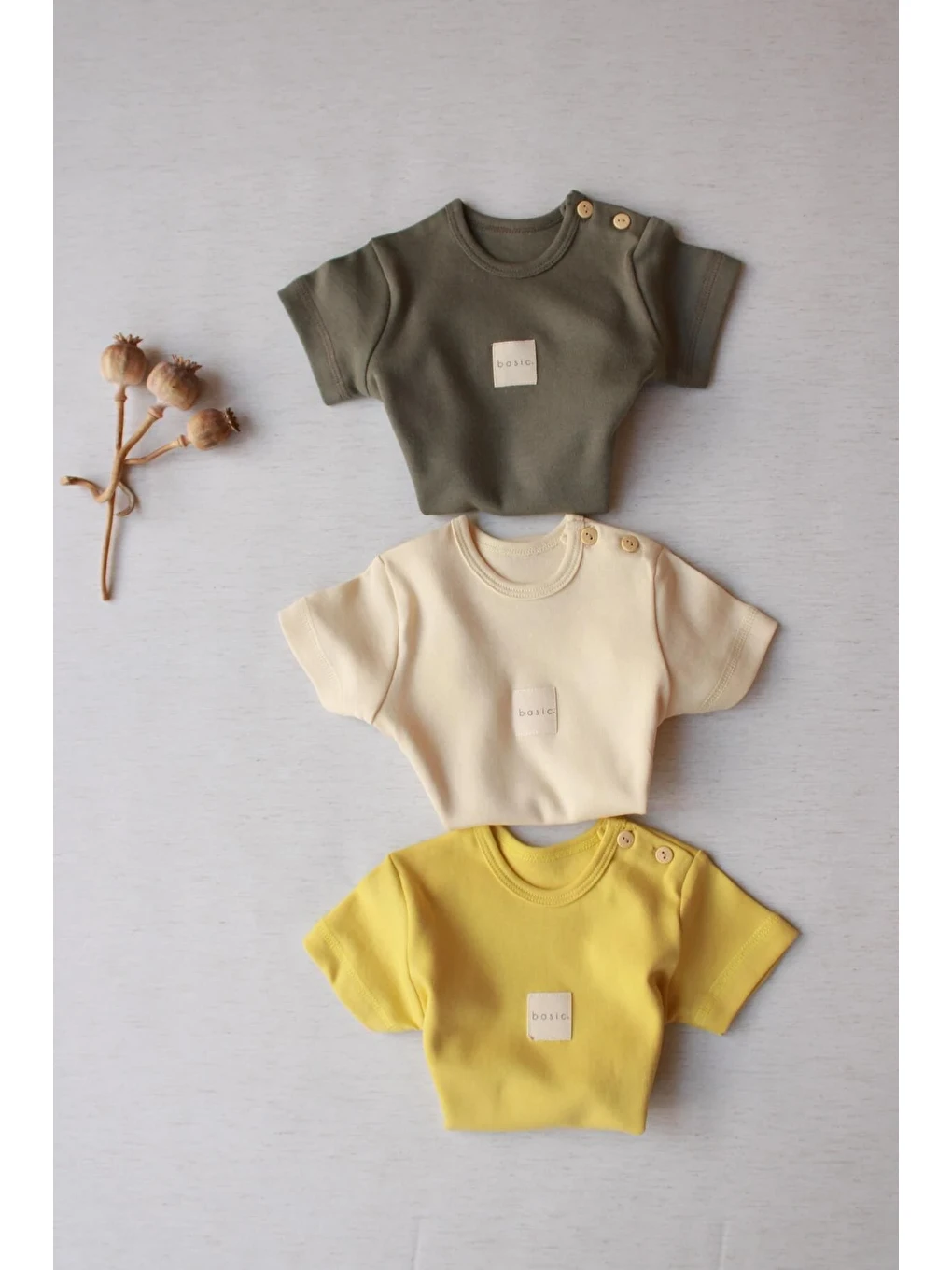 Karışık 3lü Basic Kısa Kollu Çıt Çıtlı Body Zıbın Model 8-6