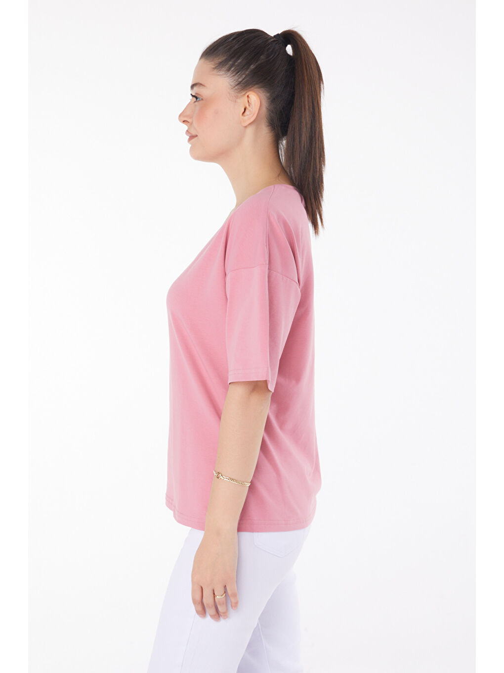 Pembe T-Shirt Gül - 25848-3