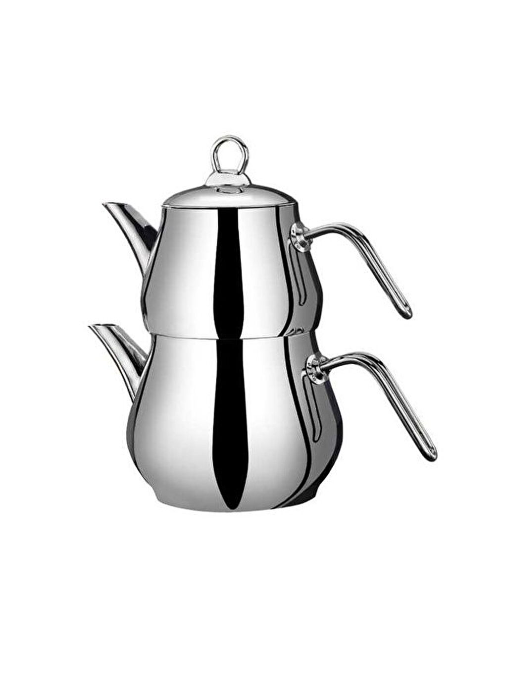 Çayeli Midi Çelik Çaydanlık Takımı - Gri - 1,8 lt + 1 lt-1