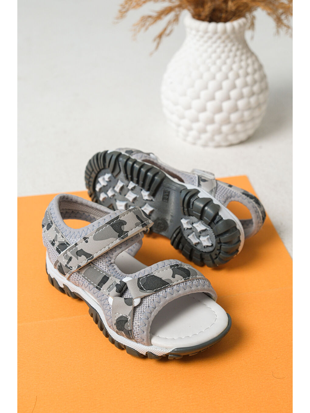 Gri D3804 Günlük Ortopedik Erkek Çocuk Sandalet-1