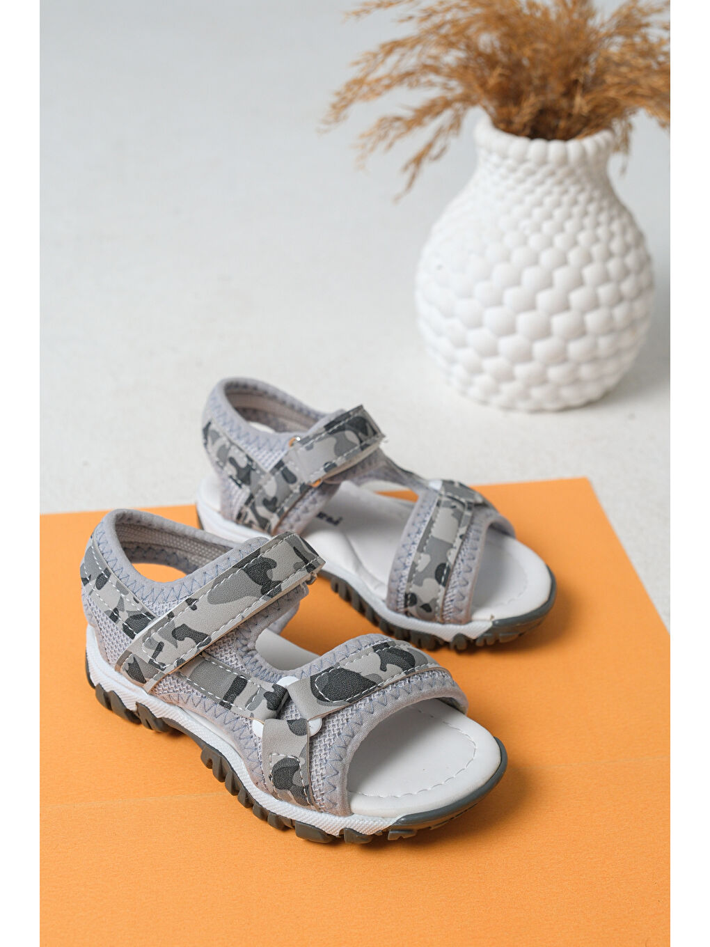 Gri D3804 Günlük Ortopedik Erkek Çocuk Sandalet-2