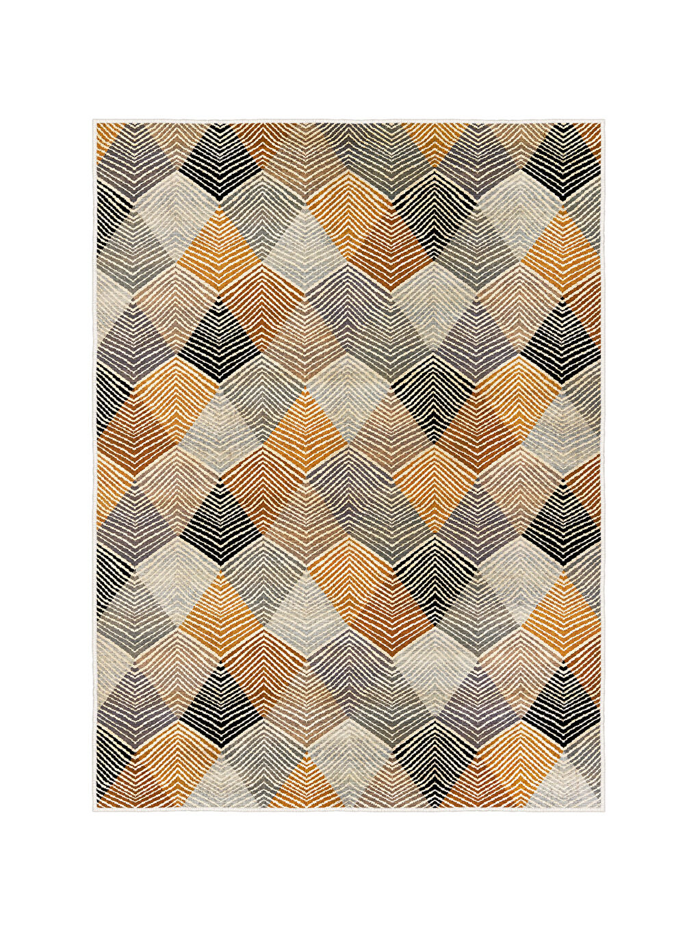 Turuncu Dekoratif Özel Tasarım Yıkanabilir İnce Kaymaz Tabanlı Modern Halı KECE FR30