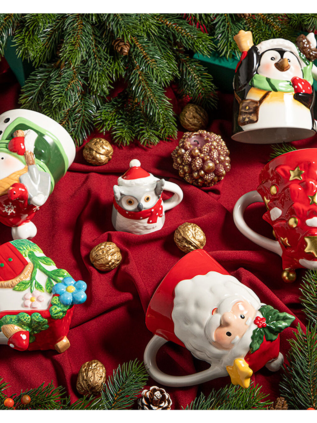 Beyaz Kind Santa Dolomite Yılbaşı Kupa 300 ml Renkli-4