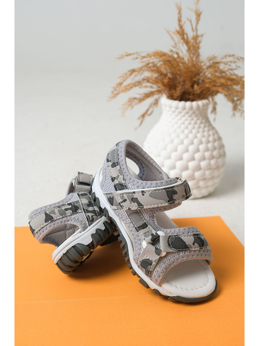 Gri D3804 Günlük Ortopedik Erkek Çocuk Sandalet-3