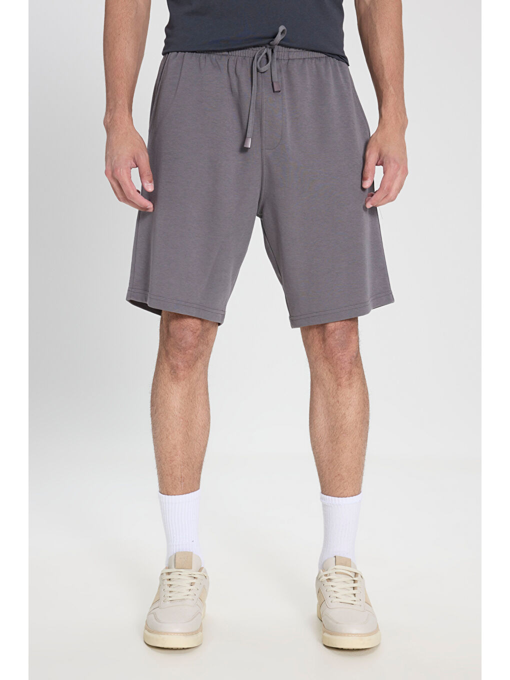 Antrasit Regular Fit Normal Bel Siyah Sweat Şort-2