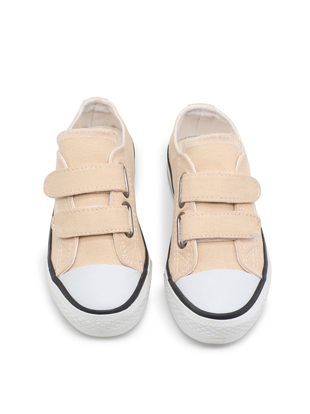 Çocuk Unisex Bej Rahat Kalıp Çift Bantlı Ayakkabı-1