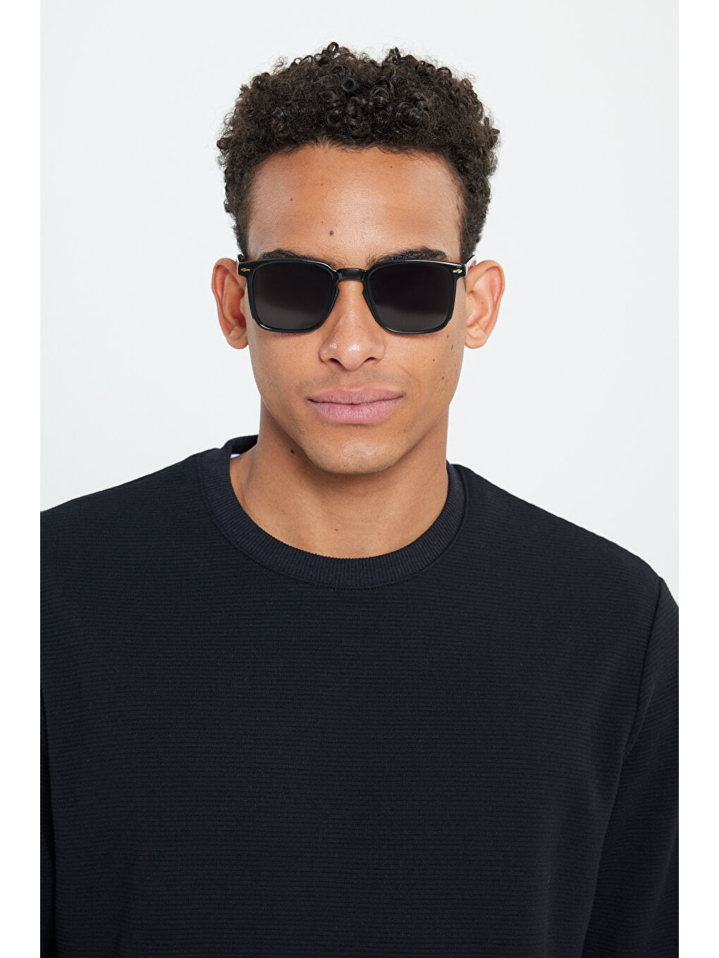 Erkek Siyah UV 400 Korumalı Kemik Güneş Gözlüğü-2