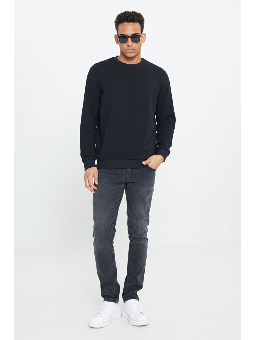 Erkek Siyah UV 400 Korumalı Kemik Güneş Gözlüğü-4