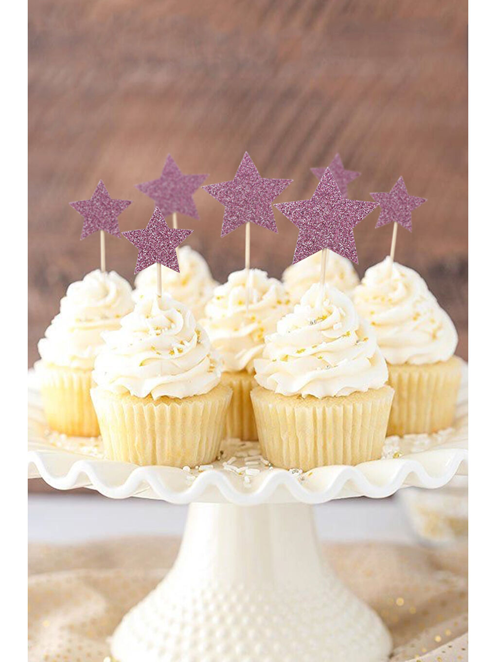 Lila Happy Birthday Yıldız Pasta Süsü-1