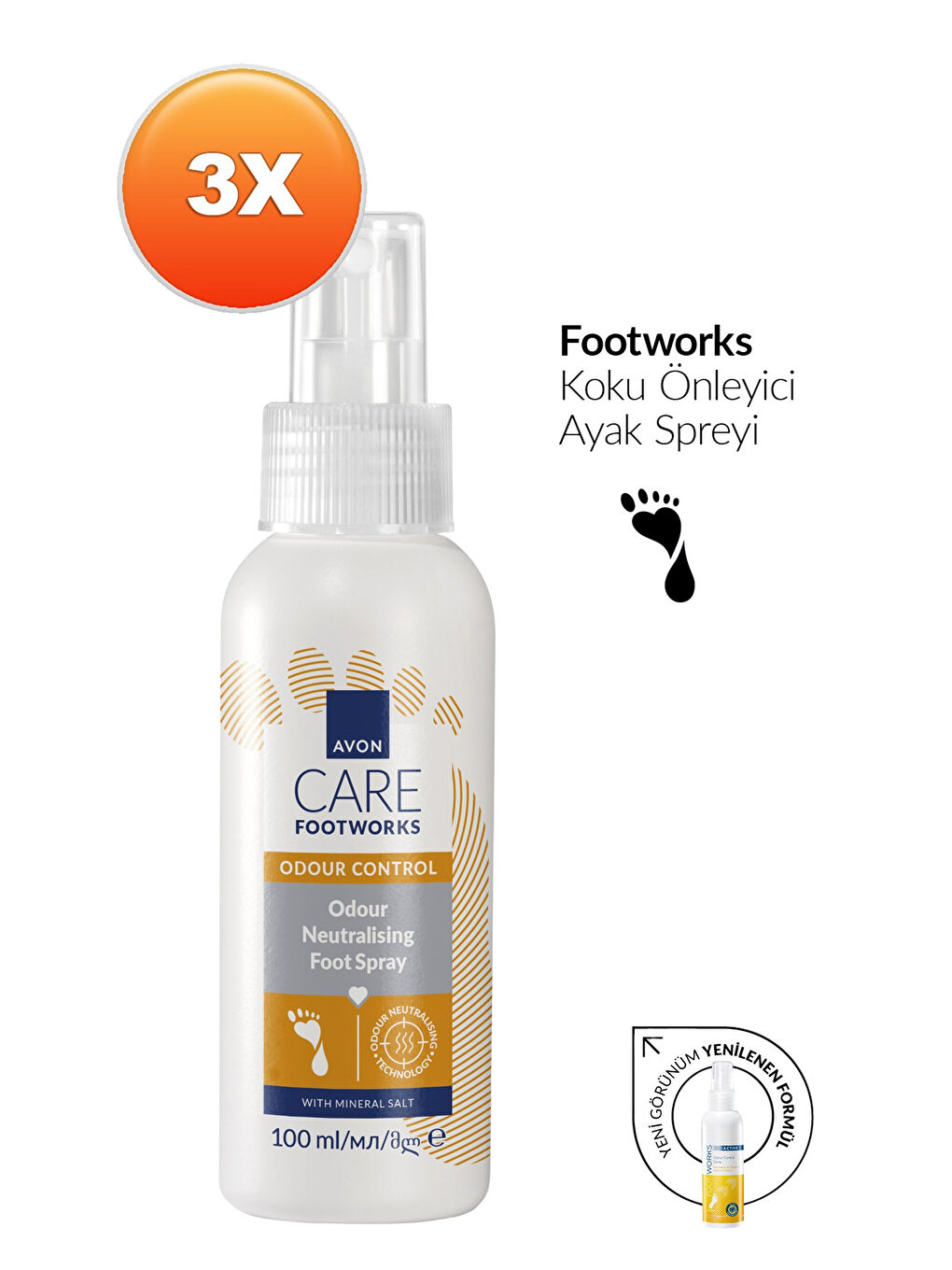 Footworks Koku Önleyici Ayak Spreyi 100ml Üçlü Paket-1